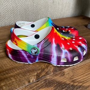 Kids Tie Dye Crocs like new